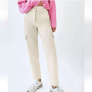 Wilfred Free Women's Modern Cargo Pant High Waisted Birch White Size 10